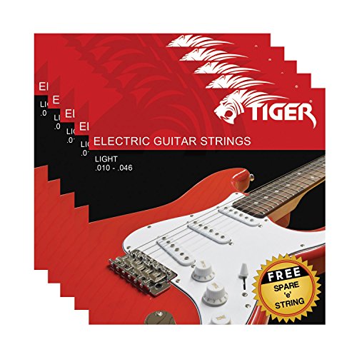 TIGER E-Gitarre Saiten – 5 Stück Light (10–46) setzt von Tiger