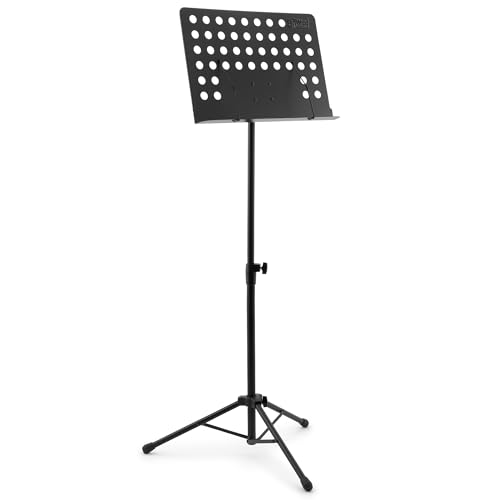 TIGER MUS27-BK Orchestet-Notenpult mit Seitenhalter, Höhe und Winkel verstellbar von Mad About