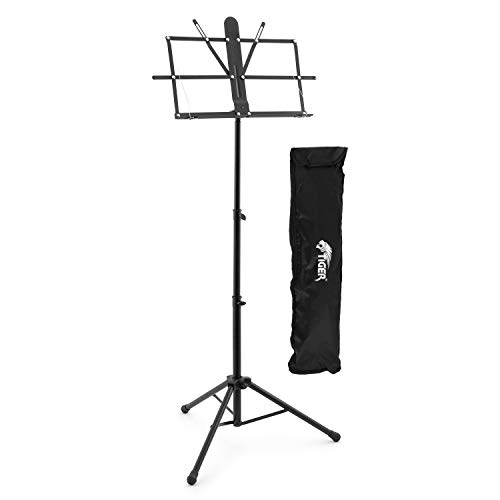 TIGER MUS56-PRO "Easy Folding" Metall-Notenständer Professioneller stabiler tragbarer Ständer mit Tragetasche - Schwarz TIGER MUS56-PRO "Easy Folding" Metall-Notenständer Professioneller stabiler tragbarer Ständer mit Tragetasche - Schwarz von Tiger