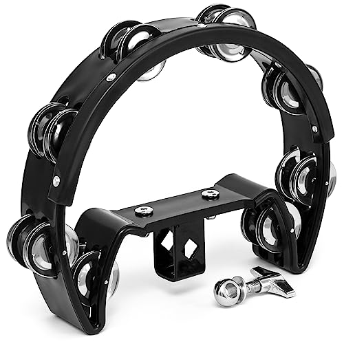 Tiger Halbmond-Tambourine mit Montierhalterung - schwarz von Tiger
