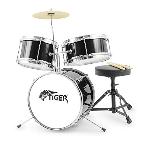 Tiger JDS7-BK 3-teiliges Schlagzeugset - Schwarz von Tiger