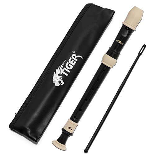 Tiger REC4-BK 3-teilige Sopran Blockflöte - Schwarz von Tiger