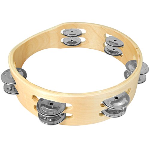 Tiger TAM84-08 Kopofloser Tambourin - Doppel Schellenring - 8" von Tiger