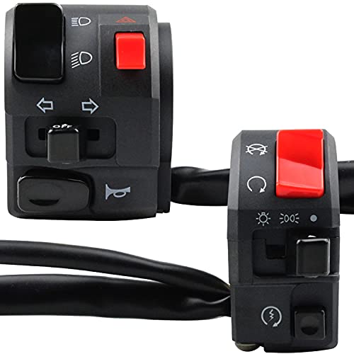 TIHOOK 1 Paar 22mm Motorrad Schalter Lenker, 12V DC, Lenkerschalter Motorrad Controller, Controller Schalter, Motorrad Hupe Blinker Start Schalter Taste von TIHOOK