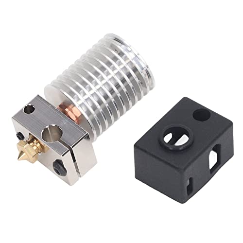3D -Drucker -Hotend -Upgrade -Kit, 1Set 3D -Druckerteile 3D -Druckerheizung mit 0,4 Mm Messingdüsenheizungsblock Bimetalrohr Silikonabdeckung für Hochtemperaturdrucke von TIKATARER