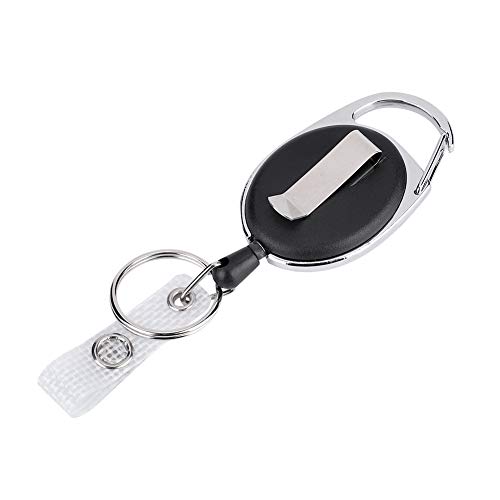 Abzeichenhalter Retakable Clips, Einziehbarer Nylon -Seil -Keyring -Abzeichen Renner Renner Keychain Carabiners Gürteltierclips Schlüsselkette Rings ID Abzeichen Rollenhalter von TIKATARER
