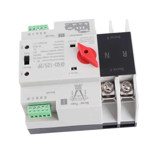Automatischer Transferschalter, Dual Power 2P-Umschalter Elektrischer Schalter Flammhemmendes Material für Generator-AC220V-Anwendungen (80A) von TIKATARER