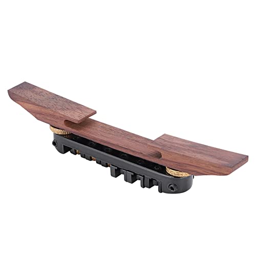 Guitar Bridge, Rosewood Base Bridge Akustische Gitarrenbrücke Gitarre Sattel mit Roller für 6 String LP SG Jazz Gitarre (BLACK) von TIKATARER