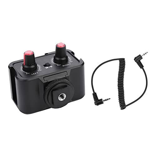 Kamera-Mikrofon-Audio-Mixer, WS-V2 2 Kanal Universal Microfon DSLR-Kameras Audio Mixer Adapter Audio-Adapter-Mixer mit 3,5-mm-Eingängen für DSLR-Kameras von TIKATARER