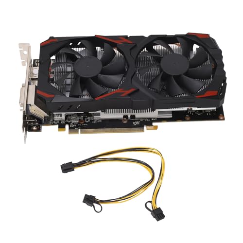 TIKATARER RX 580 8 GB, RX 580 8 GB 256BIT Computer-Gaming-Grafikkarten Grafikkarte für Gaming-PC Tarjeta Gráfica Leise Plug-and-Play-Grafikkarte mit Zwei Lüftern für Desktop-PCs (580 8G D5) von TIKATARER