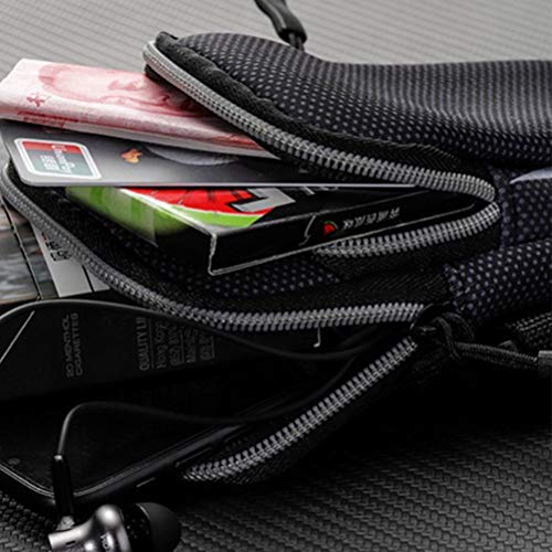 Telefon Armband, 14-38 cm Einstellbare Mobiltelefone Armbeutel Handy Armbinden Nylon Armband für Telefon Zum Laufen für Sportfitness, Laufen, Außenwanderung (Black) von TIKATARER