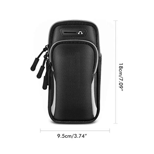 Telefon Armband, 14-38 cm Einstellbare Mobiltelefone Armbeutel Handy Armbinden Nylon Armband für Telefon Zum Laufen für Sportfitness, Laufen, Außenwanderung (Gray) von TIKATARER