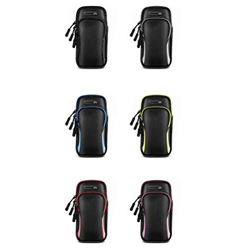 Telefon Armband, 14-38 cm Einstellbare Mobiltelefone Armbeutel Handy Armbinden Nylon Armband für Telefon Zum Laufen für Sportfitness, Laufen, Außenwanderung (Rot) von TIKATARER