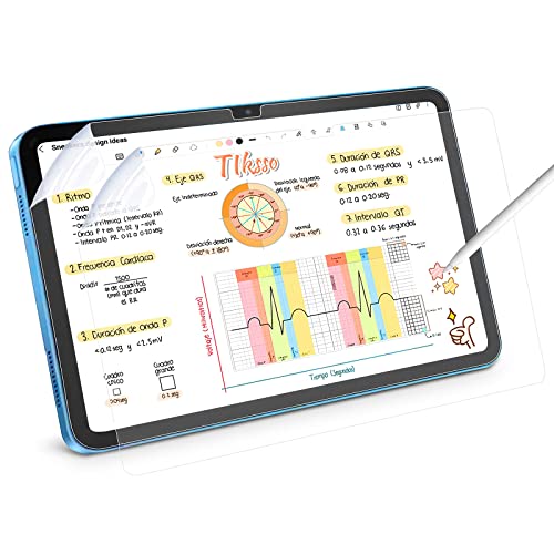 TIKSSO 2 Stück Papier Matte Schutzfolie Kompatibel mit iPad 10.Generation 2022 10,9 Zoll, Blendfreiem zum Zeichnen, Schreiben. von TIKSSO