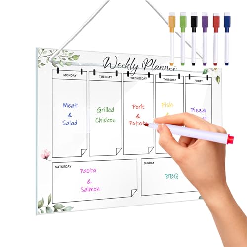 Trocken abwischbare Acryltafel, Wochentafel, Acryltafel, Wochenplaner für Wand, trocken abwischbarer Acryl-Kalender | Wochenplaner für Schlafzimmer Tileze Trocken abwischbare Acryltafel, Wochentafel, Acryltafel, Wochenplaner für Wand, trocken abwischbarer Acryl-Kalender | Wochenplaner für Schlafzimmer Tileze von TILEZE
