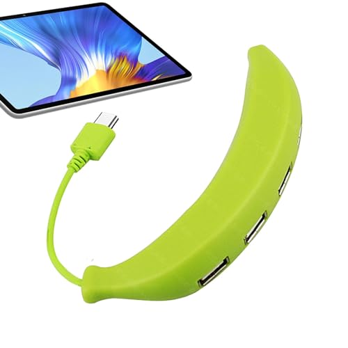 USB-Hub, USB-Multiport-Adapter, 4 Ports, USB-Erweiterungshub in Bananen-Form, Typ-C-Erweiterungshub, Hub mit Schneller Datenübertragung für PC USB-Hub, USB-Multiport-Adapter, 4 Ports, USB-Erweiterungshub in Bananen-Form, Typ-C-Erweiterungshub, Hub mit Schneller Datenübertragung für PC von TILEZE