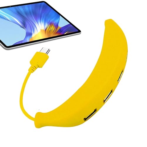 USB-Hub, USB-Multiport-Adapter, 4 Ports, USB-Erweiterungshub in Bananen-Form, Typ-C-Erweiterungshub, Hub mit Schneller Datenübertragung für PC USB-Hub, USB-Multiport-Adapter, 4 Ports, USB-Erweiterungshub in Bananen-Form, Typ-C-Erweiterungshub, Hub mit Schneller Datenübertragung für PC von TILEZE