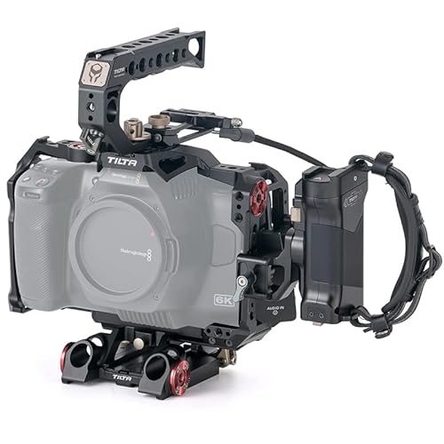 TILTA Kamera Vollkäfig Advanced Kit für BMPCC 6K Pro mit oberem Griff, linker Seitengriff, T5 SSD Drive Holder, Run/Stop Kabel für Blackmagic Pocket Cinema Camera 6K Pro TA-T11-A-B von TILTAING
