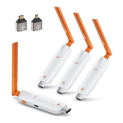 Wireless HDMI Transmitter and 3 Receivers - Bis zu 6 RXs, TIMBOOTECH Drahtlos Sender 3 Empfänger 5G UHD, HDMI Funkübertragung Video von Laptop/TV Box/Kamera zu Multi TVs/Beamer/Monitors 165FT von TIMBOOTECH