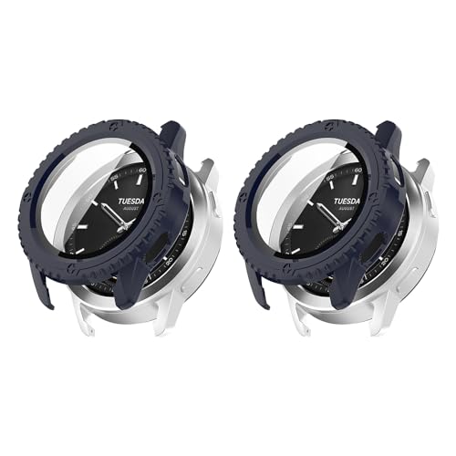 TIMEYUE Hard PC Hülle für Xiaomi Watch S3 mit Eingebautem Gehärtetem Glas, [2-Stück] Rundum Anti-Kratz-Schutzhülle Kompatibel mit Xiaomi Watch S3-Blau von TIMEYUE