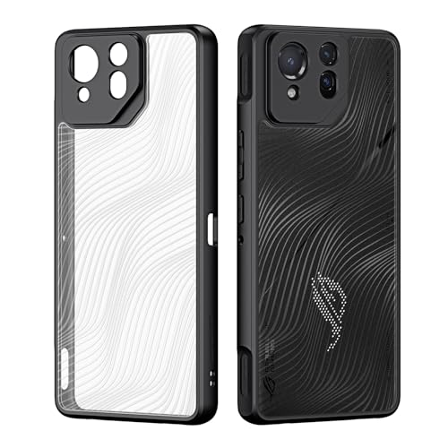 TIMEYUE Hülle für Asus ROG Phone 8 Pro, [Stoßfest] Transparent PC + Weich TPU Schutzhülle Case, Anti-Kratz Mattierte Hülle für Asus ROG Phone 8 Pro-Schwarz von TIMEYUE