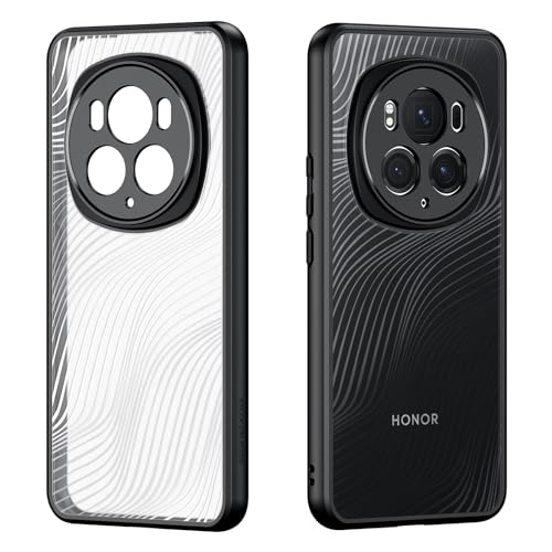 TIMEYUE Hülle für Honor Magic 6 Pro, [Stoßfest] Transparent PC + Weich TPU Schutzhülle Case, Anti-Kratz Mattierte Hülle für Honor Magic 6 Pro-Schwarz von TIMEYUE