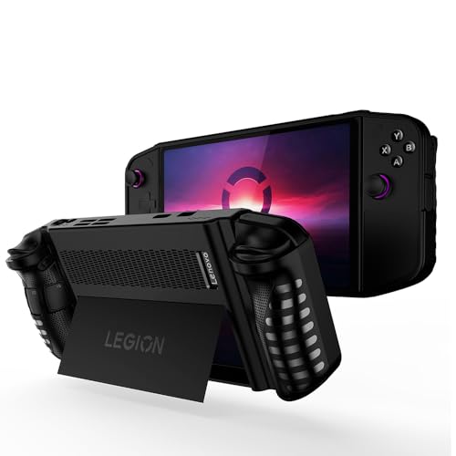 TIMEYUE Hülle für Lenovo Legion Go, [Stoßfest] Weich TPU Hülle Cover mit Kickstand, Anti-Kratz-Schutzhülle Case für Lenovo Legion Go-Schwarz von TIMEYUE