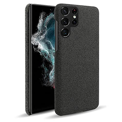 TIMEYUE Hülle für Samsung Galaxy S24 Ultra, [Anti-Fingerabdruck] Ultra Dünne Anti-Kratzer Schutzhülle, Stoff Textur Komfortable Wärme, für Samsung Galaxy S24 Ultra-Schwarz von TIMEYUE