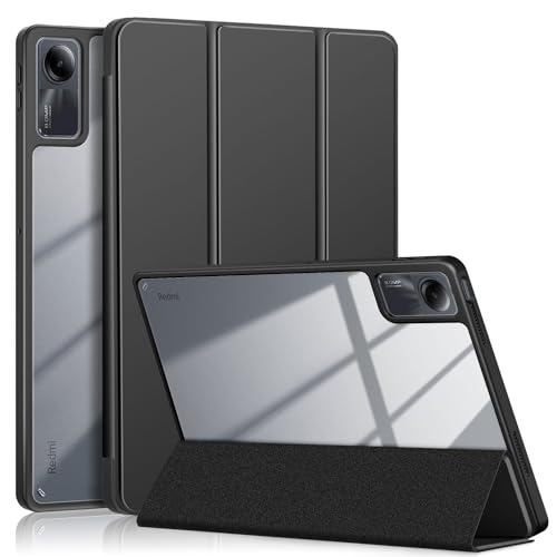 TIMEYUE Hülle für Xiaomi Redmi Pad SE, [Standfunktion] Ultradünne Weiche TPU Smart Cover mit Auto Sleep Wake, Klares Acryl Anti-Kratz Hülle für Xiaomi Redmi Pad SE-Schwarz von TIMEYUE