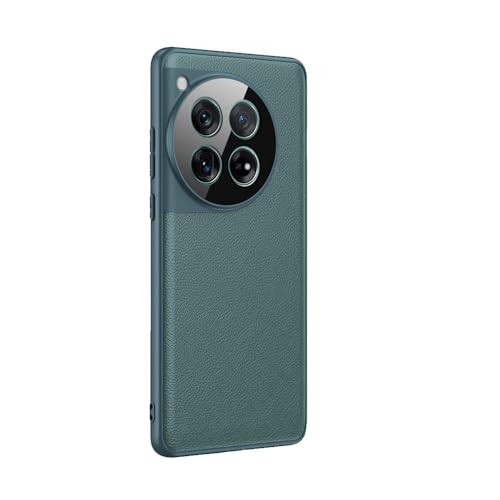 TIMEYUE QINOUK Hülle für OnePlus 12, [Anti-Kratzer] Ultra-dünne Schutzhülle, PU Leder Hülle, Case für OnePlus 12-Grün von TIMEYUE
