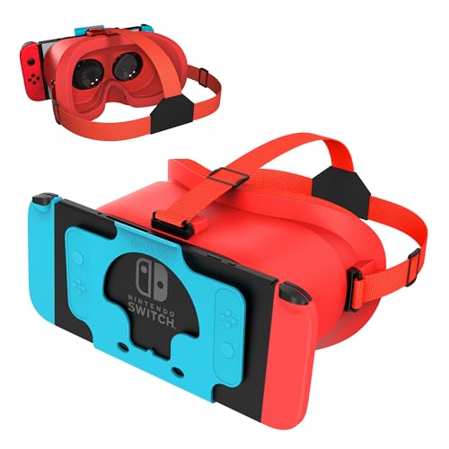 VR-Headset für Nintendo Switch & OLED-Modell-Upgrade, 3D-Brille für Nintendo Switch OLED VR-Spiele, Virtual-Reality-Brille mit einstellbaren HD-Objektiven und bequemem Kopfband VR-Headset für Nintendo Switch & OLED-Modell-Upgrade, 3D-Brille für Nintendo Switch OLED VR-Spiele, Virtual-Reality-Brille mit einstellbaren HD-Objektiven und bequemem Kopfband von TIMIFTE
