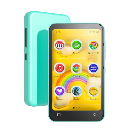 TIMMKOO 80 GB MP3-Player für Kinder mit Bluetooth und WLAN, Kindersicherung, vorinstallierter Spotify, Spotify Kids, Audible, 10,2 cm Touchscreen, MP4-Musik-Player bis zu 1 TB (Blau) von TIMMKOO