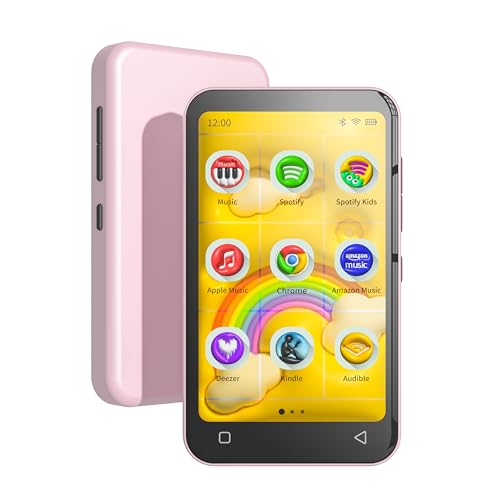 TIMMKOO 80 GB MP3-Player für Kinder mit Bluetooth und WLAN, Kindersicherung, vorinstallierter Spotify, Spotify Kids, Audible, 10,2 cm Touchscreen, MP4-Musik-Player bis zu 1 TB (Rosa) von TIMMKOO