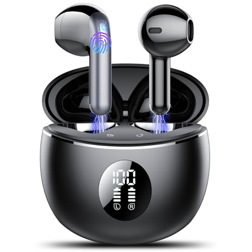 Bluetooth Kopfhörer, In Ear Kopfhörer Kabellos Bluetooth 5.3 mit 50H Tiefer Bass, 2025 Neue Kabellose Kopfhörer Noise Cancelling Earbuds mit 4 ENC Mic von TIMU