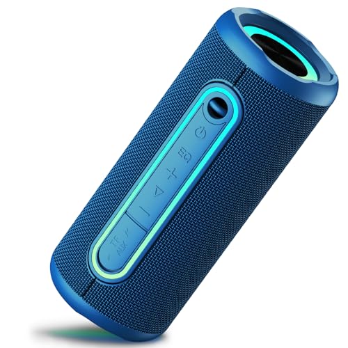 Bluetooth Lautsprecher mit Licht, Bluetooth 5.4 Musikbox, 30W Dual Lautsprecher, Dualen Bass-Treibern, 30 Std Akku, IPX7 wasserdicht, TWS Paarung, AUX, TF Karte, Geeignet Outdoor/Party, Dunkelblau Bluetooth Lautsprecher mit Licht, Bluetooth 5.4 Musikbox, 30W Dual Lautsprecher, Dualen Bass-Treibern, 30 Std Akku, IPX7 wasserdicht, TWS Paarung, AUX, TF Karte, Geeignet Outdoor/Party, Dunkelblau von TIMU