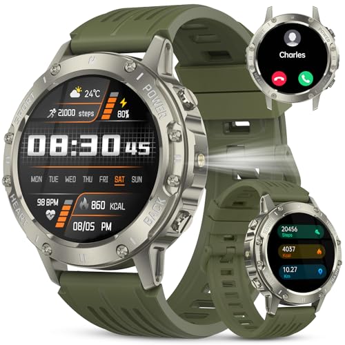 Smartwatch Herren, 1.45" HD Smart Watch Herren mit Anrufe tätigen/Empfangen, 114+Sportmodi Fitnessuhr mit Herzfrequenz/Schrittzähler/Schlafmonitor, IP68 Wasserdicht Sportuhr für Android iOS, Schwarz Smartwatch Herren, 1.45" HD Smart Watch Herren mit Anrufe tätigen/Empfangen, 114+Sportmodi Fitnessuhr mit Herzfrequenz/Schrittzähler/Schlafmonitor, IP68 Wasserdicht Sportuhr für Android iOS, Schwarz von TIMU