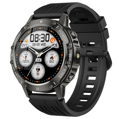 TIMU Smartwatch Herren Militär, 1.45" HD Smart Watch Herren mit Anrufe tätigen/Empfangen, 114+Sportmodi Sportuhr mit Herzfrequenz/Schrittzähler/Schlafmonitor, IP68 TIMU Smartwatch Herren Militär, 1.45" HD Smart Watch Herren mit Anrufe tätigen/Empfangen, 114+Sportmodi Sportuhr mit Herzfrequenz/Schrittzähler/Schlafmonitor, IP68 von TIMU