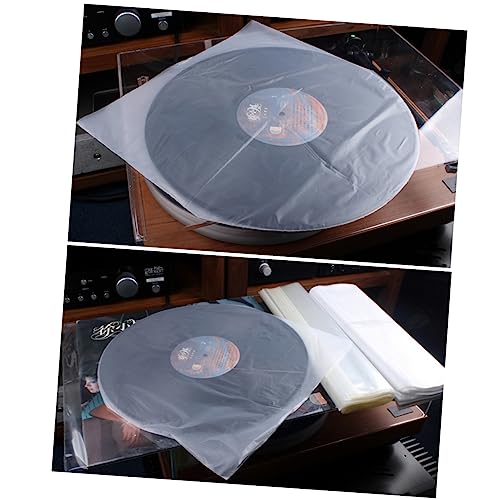 TINEASUR 50 Stück Schallplatten-Innenhüllen aus Plastik für Schallplatten 10 Zoll CD-Hülle mit Klappdesign zum Schutz von CDs TINEASUR 50 Stück Schallplatten-Innenhüllen aus Plastik für Schallplatten 10 Zoll CD-Hülle mit Klappdesign zum Schutz von CDs von TINEASUR