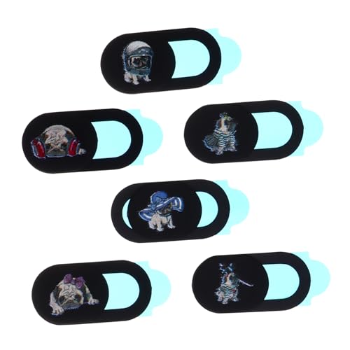 TINEASUR 6St Kamera-Datenschutzabdeckung Handytasche kartenetui Handy mini Accessoires Handy Sticker Kameraschutz Webcam Schoßtisch Telefone Datenschutzaufkleber Kameraabdeckung ABS Black von TINEASUR