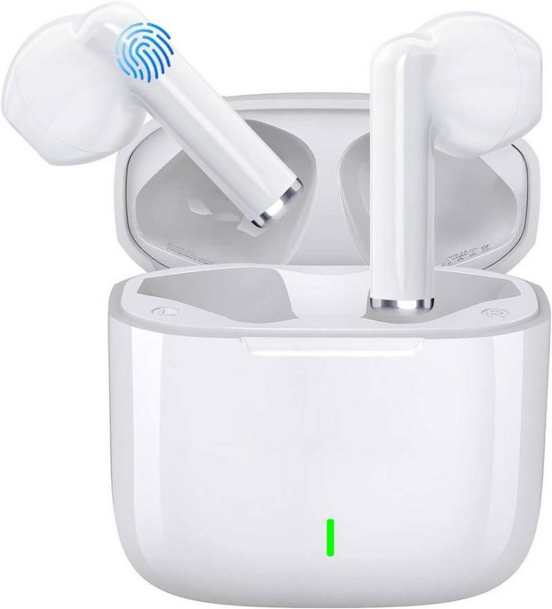 TINGCHUAN mit 48H HiFi Stereo Tiefer Bass 4 Noise Cancelling Mic IPX8Wasserdicht In-Ear-Kopfhörer (Bis zu 48 Stunden Akkulaufzeit – 8 Stunden pro Ladung, plus 40 Stunden durch die Ladebox – ideal für lange Reisen oder ununterbrochenes Musikhören., Bluetooth, 200 % stabilere BT5.0 mit Auto-Pairing für sofortige Wiederverbindung) von TINGCHUAN