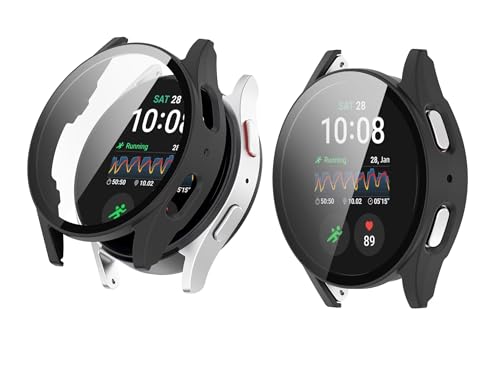 TINGYR 2 Stück Hülle Kompatibel mit Samsung Galaxy Watch 7 44mm, PC + Gehärtetes Glas zum Schutz des Bildschirms, Anti-Drop, Schutzhülle Kompatibel mit Samsung Galaxy Watch 7 44mm. TINGYR 2 Stück Hülle Kompatibel mit Samsung Galaxy Watch 7 44mm, PC + Gehärtetes Glas zum Schutz des Bildschirms, Anti-Drop, Schutzhülle Kompatibel mit Samsung Galaxy Watch 7 44mm. von TINGYR