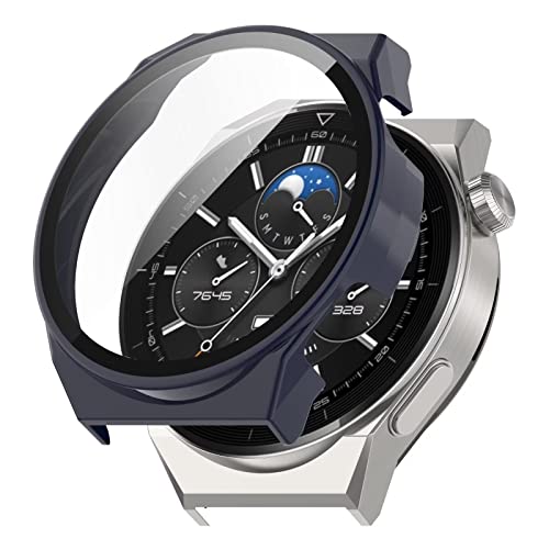 TINGYR Hülle für Huawei Watch GT3 pro, PC + Gehärtetes Glas zum Schutz des Bildschirms, Anti-Drop, Langlebig All-Inclusive-Uhrenetui für Huawei Watch GT3 pro.(Tinte blau) von TINGYR