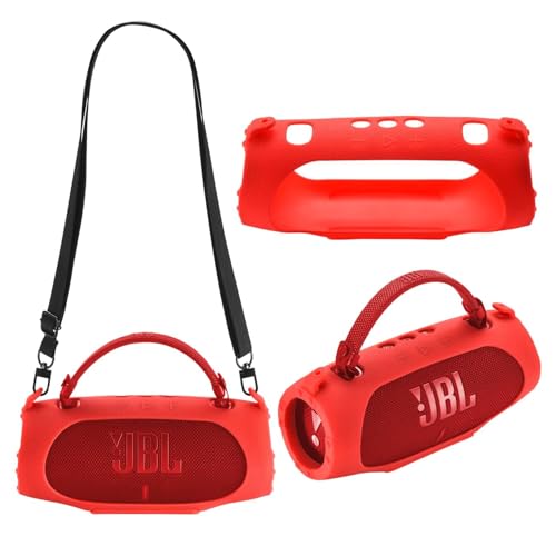 TINGYR Hülle für JBL Charge 6, wasserdichte, tragbare Bluetooth-Lautsprecher-Silikonhülle, weiche Schutzhülle mit Schultergurt für JBL Charge 6 Lautsprecher.Rot TINGYR Hülle für JBL Charge 6, wasserdichte, tragbare Bluetooth-Lautsprecher-Silikonhülle, weiche Schutzhülle mit Schultergurt für JBL Charge 6 Lautsprecher.Rot von TINGYR