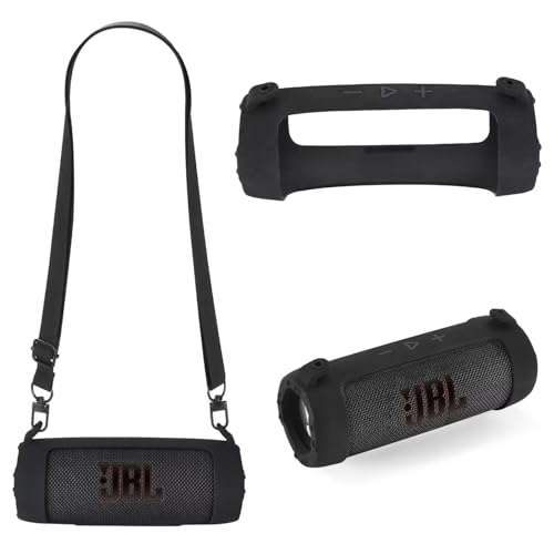 TINGYR Hülle für JBL Flip 7, wasserdichte, tragbare Bluetooth-Lautsprecher-Silikonhülle, weiche Schutzhülle mit Schultergurt für JBL Flip 7 Lautsprecher.Schwarz TINGYR Hülle für JBL Flip 7, wasserdichte, tragbare Bluetooth-Lautsprecher-Silikonhülle, weiche Schutzhülle mit Schultergurt für JBL Flip 7 Lautsprecher.Schwarz von TINGYR
