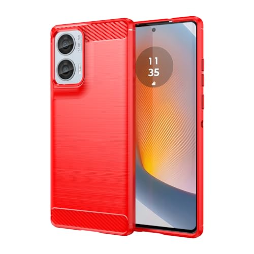 TINGYR Hülle für Motorola Edge 50 Fusion, Ultra Thin Silikon hülle Abdeckung Telefon Case Stoßfest Case Schutzhülle, Handyhülle für Motorola Edge 50 Fusion Smartphone.(Rot) von TINGYR