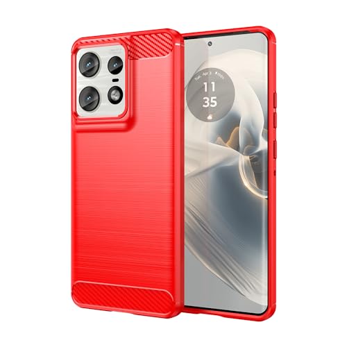 TINGYR Hülle für Motorola Edge 50 Pro, Ultra Thin Silikon hülle Abdeckung Telefon Case Stoßfest Case Schutzhülle, Handyhülle für Motorola Edge 50 Pro Smartphone.(Rot) von TINGYR