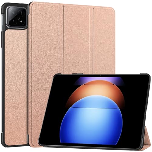 TINGYR Hülle für Xiaomi Pad 6S Pro Tablethülle, WLeder, Klappständer, All-Inclusive-Schutz, Schutzhülle für Xiaomi Pad 6S Pro.(RoséGold) von TINGYR