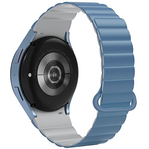 TINICR Armband Kompatibel mit Samsung Galaxy Watch 4/Watch 5/Watch 6 40mm 44mm/Galaxy Watch 5 Pro 45mm/Galaxy Watch 4/6 Classic 47mm 46mm 43mm 42mm, Silikon Doppelseitig Magnetschloss Armbänder von TINICR