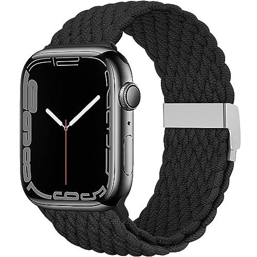 TINICR Ersatzarmband Kompatibel mit Apple Watch Armband 41mm 40mm 38mm, Elastisches Verstellbares Geflochtenes Nylon Solo Loop Sport Armbänder für iWatch Series Ultra/SE/9/8/7/6/5/4/3/2/1 Herren Damen von TINICR