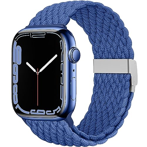 TINICR Ersatzarmband Kompatibel mit Apple Watch Armband 41mm 40mm 38mm, Elastisches Verstellbares Geflochtenes Nylon Solo Loop Sport Armbänder für iWatch Series Ultra/SE/9/8/7/6/5/4/3/2/1 Herren Damen von TINICR